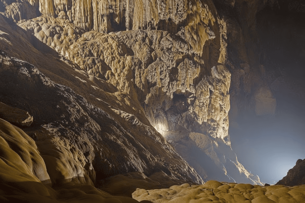 The Great Wall of Vietnam marks the final, most challenging climb within Son Doong Cave